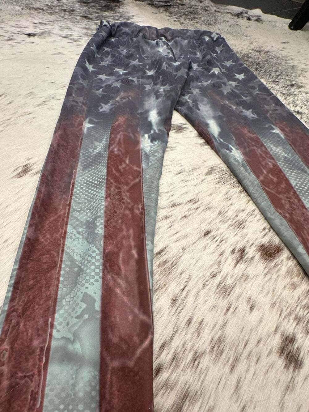American Flag Print Patriotic Stretch Leggings - Picture 6 of 7